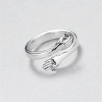 Adjustable Silver Cuddle Ring-Westeryn