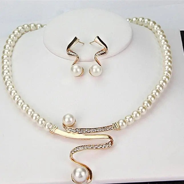 Natural Pearl Necklace + Earring Set-Westeryn