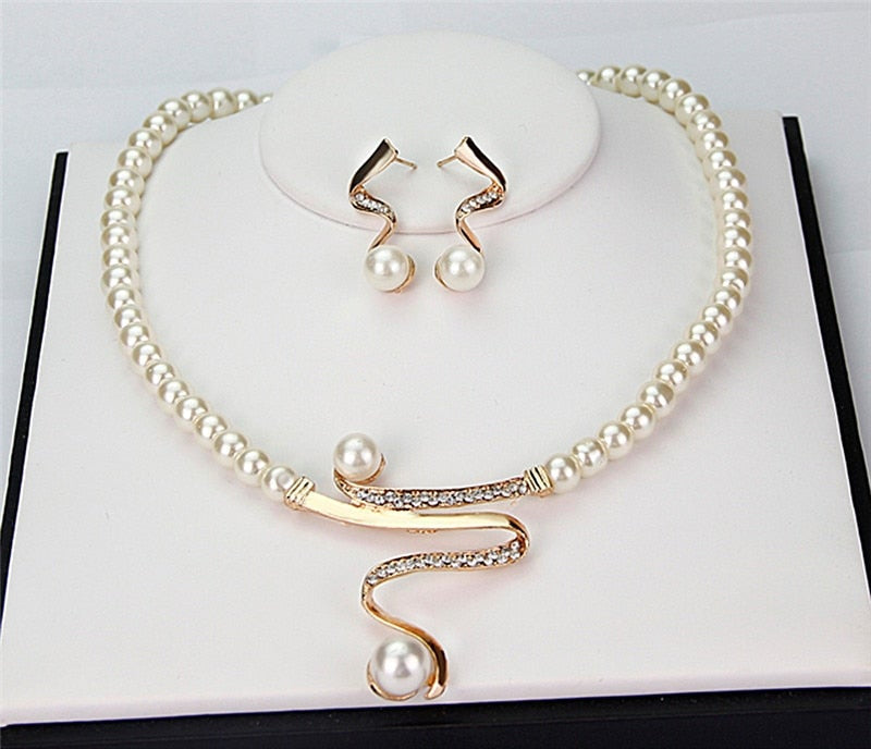 Natural Pearl Necklace + Earrings Set-Westeryn