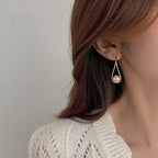 Rose Gold Pearl Earrings-Westeryn