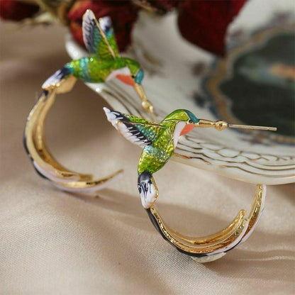 Whimsical Hummingbird Earrings