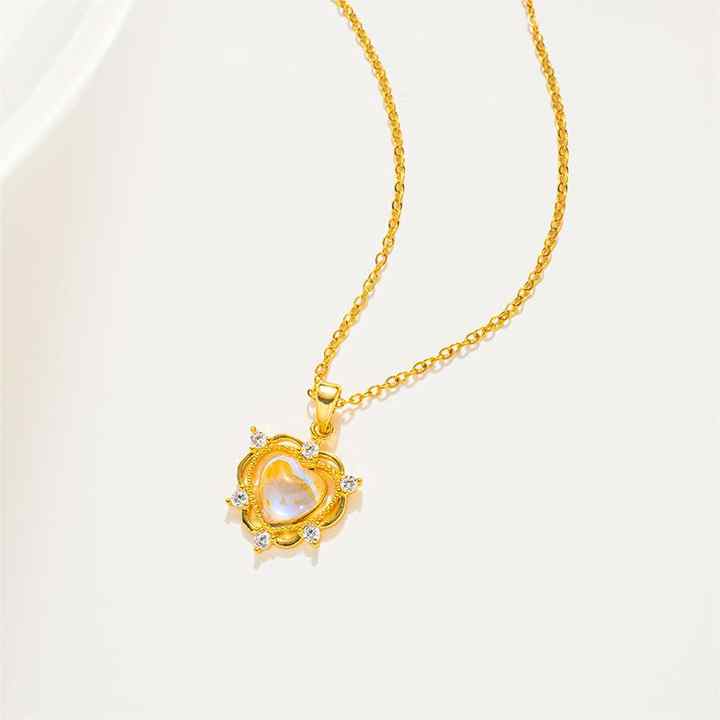 Moonstone Necklace - Heart Shape-Westeryn