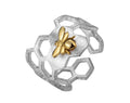 Elegant Adjustable Honeycomb Ring with 18k Gold Plating – MAEL-Westeryn