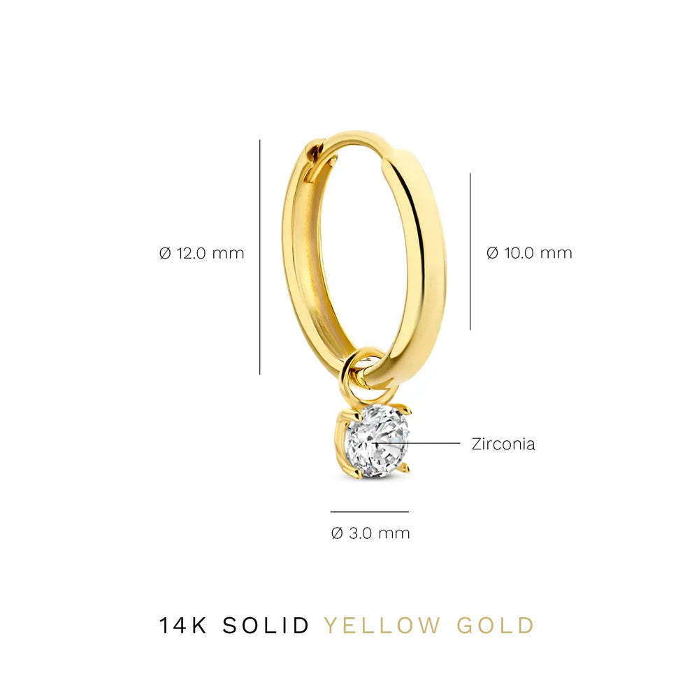 Larmes de Lune Stone Hoop Earrings | Gold-Westeryn