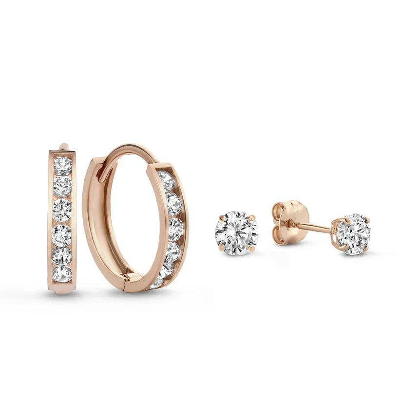Dara Brillane Stone Earrings Set | Gold-Westeryn