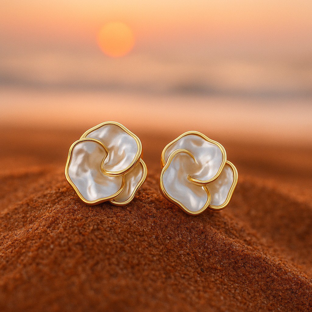 Cynthia | Gold Earrings with Pearls-Westeryn