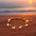 Summer | Golden Bracelet with Pearls-Westeryn