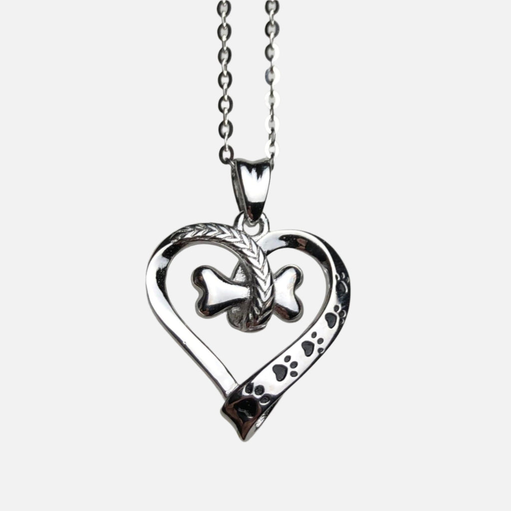 NALA – Elegant Stainless Steel Necklace with Charming Paw and Heart Design-Westeryn