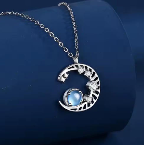 Moonstone Necklace - Moon Pendant-Westeryn