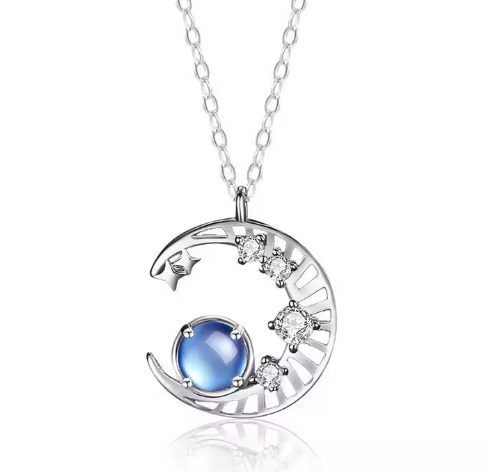 Moonstone Necklace - Moon Pendant-Westeryn