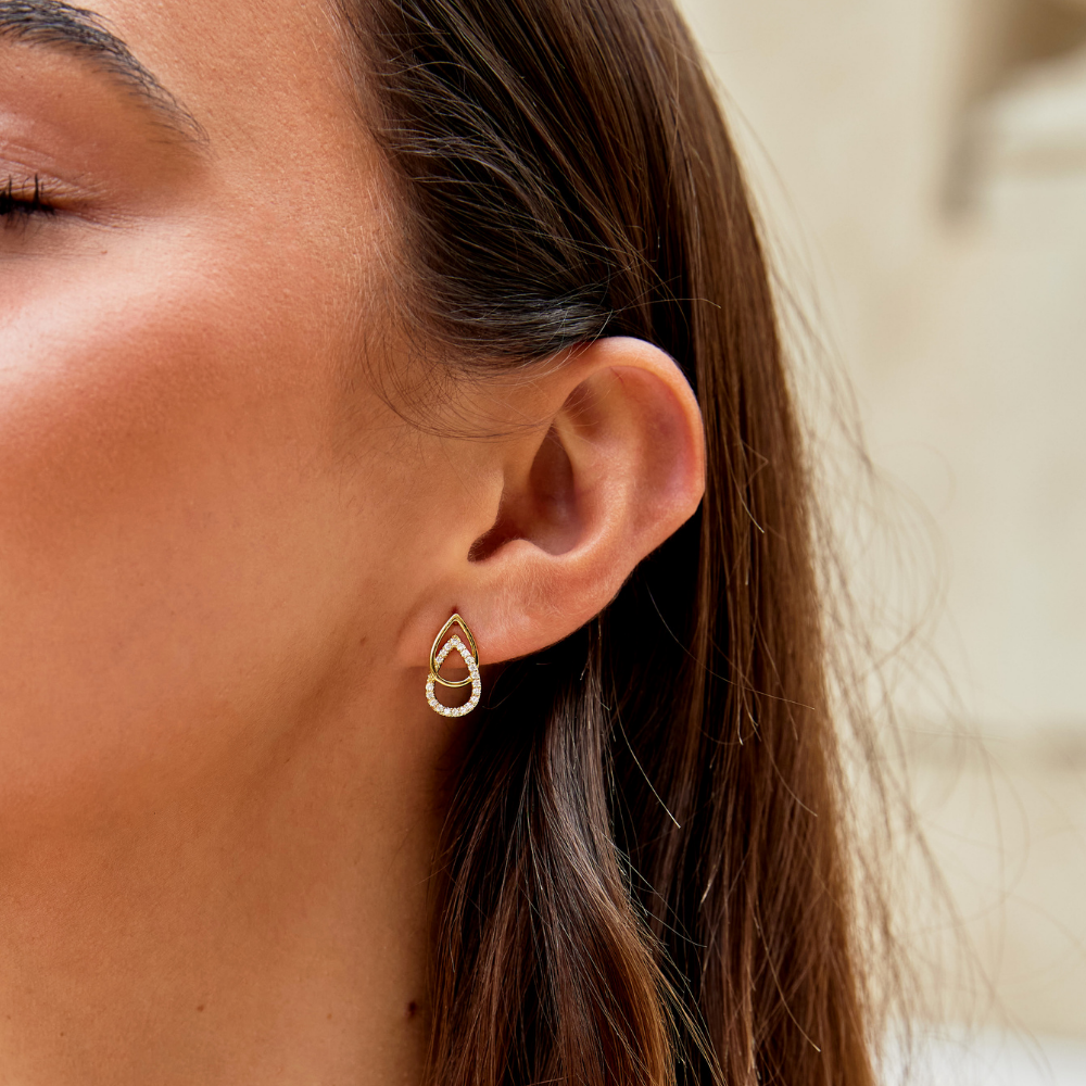 Lin Droplet-Shaped Link Earrings