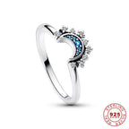 Sparkling Moon-Sun Silver Crystal Ring-Westeryn