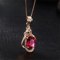 Exquisite Red Crystal Gold Necklace | Gold-Westeryn