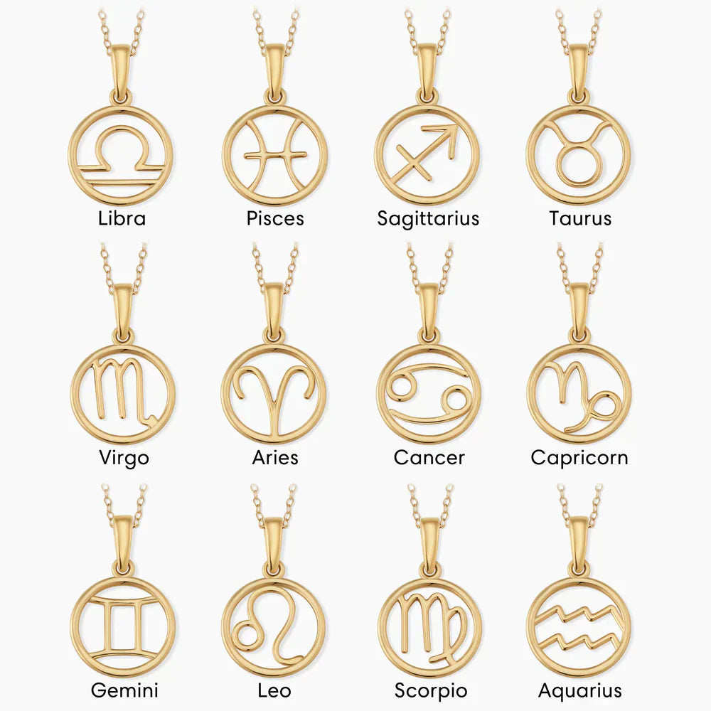 Zodiac sign necklace | Gold-Westeryn