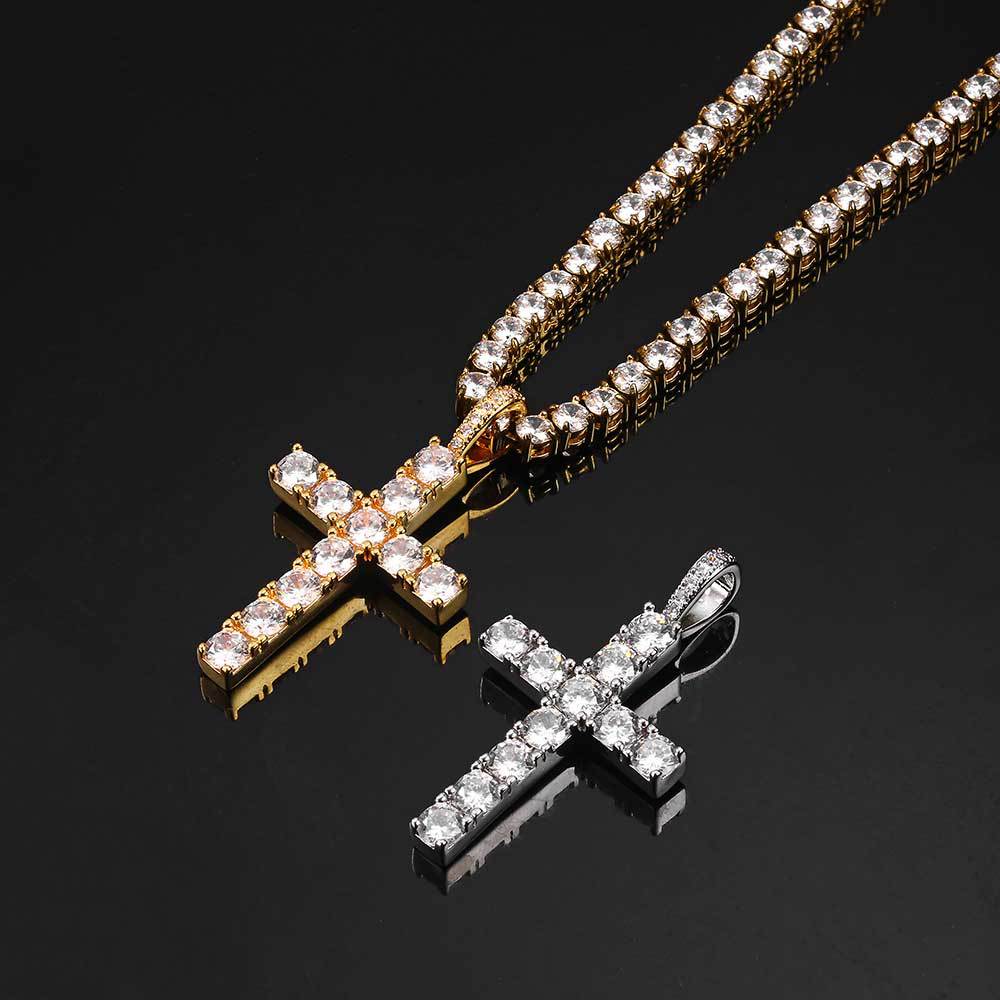 Moissanite cross necklace | Gold-Westeryn
