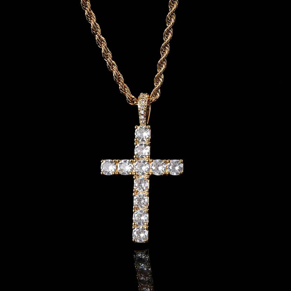 Moissanite cross necklace | Gold-Westeryn