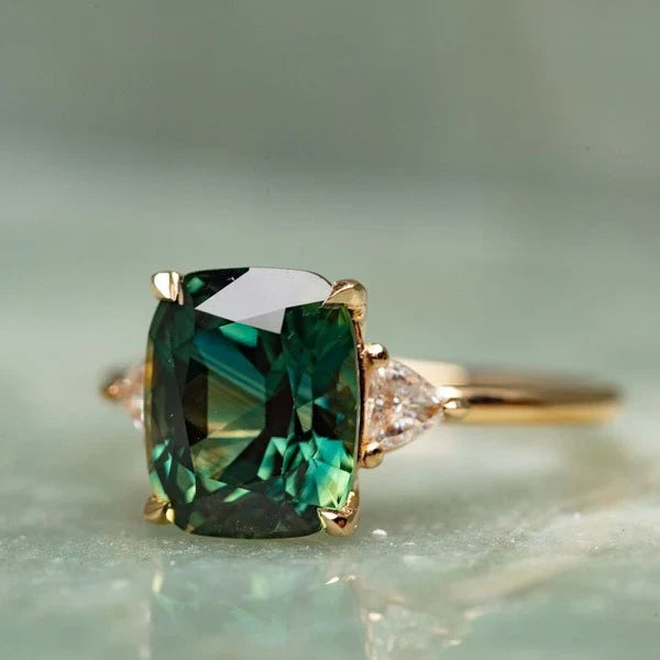 Vintage-Inspired Green Gemstone Gold Ring-Westeryn