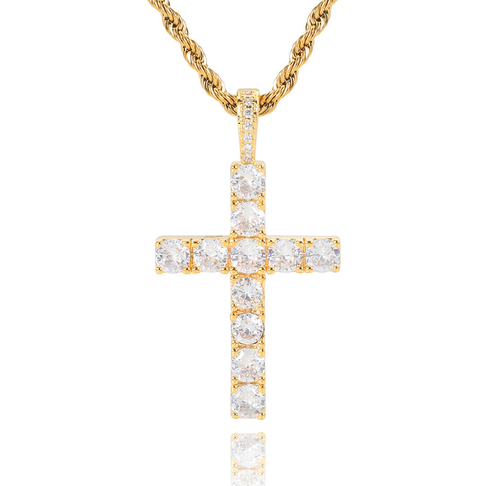 Moissanite cross necklace | Gold-Westeryn