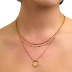Open Circle Three Row Necklace | Gold-Westeryn
