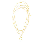 Open Circle Three Row Necklace | Gold-Westeryn