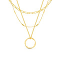 Open Circle Three Row Necklace | Gold-Westeryn