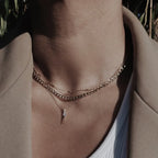 Flat Link Curb Chain Necklace | Gold-Westeryn