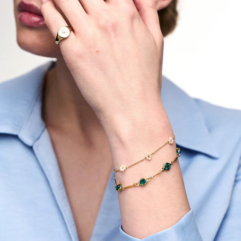 Emerald Link Chain Bracelet | Gold-Westeryn