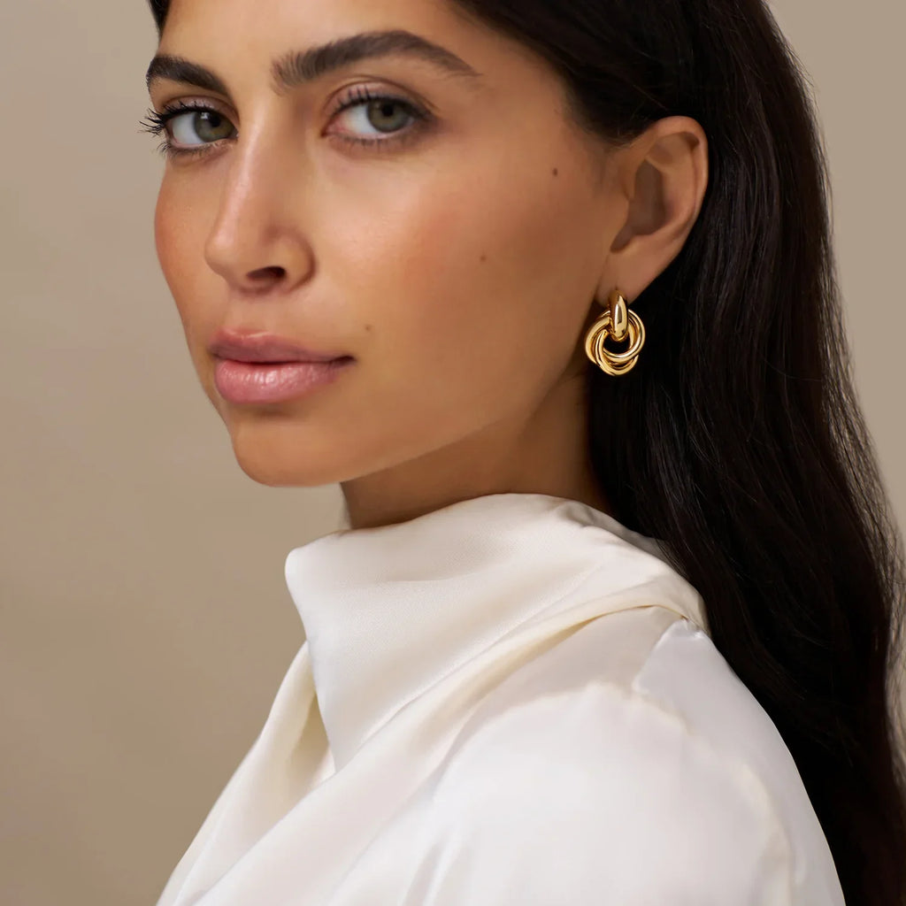 Statement Interlocking Earrings | Gold-Westeryn
