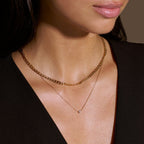 Flat Link Curb Chain Necklace | Gold-Westeryn