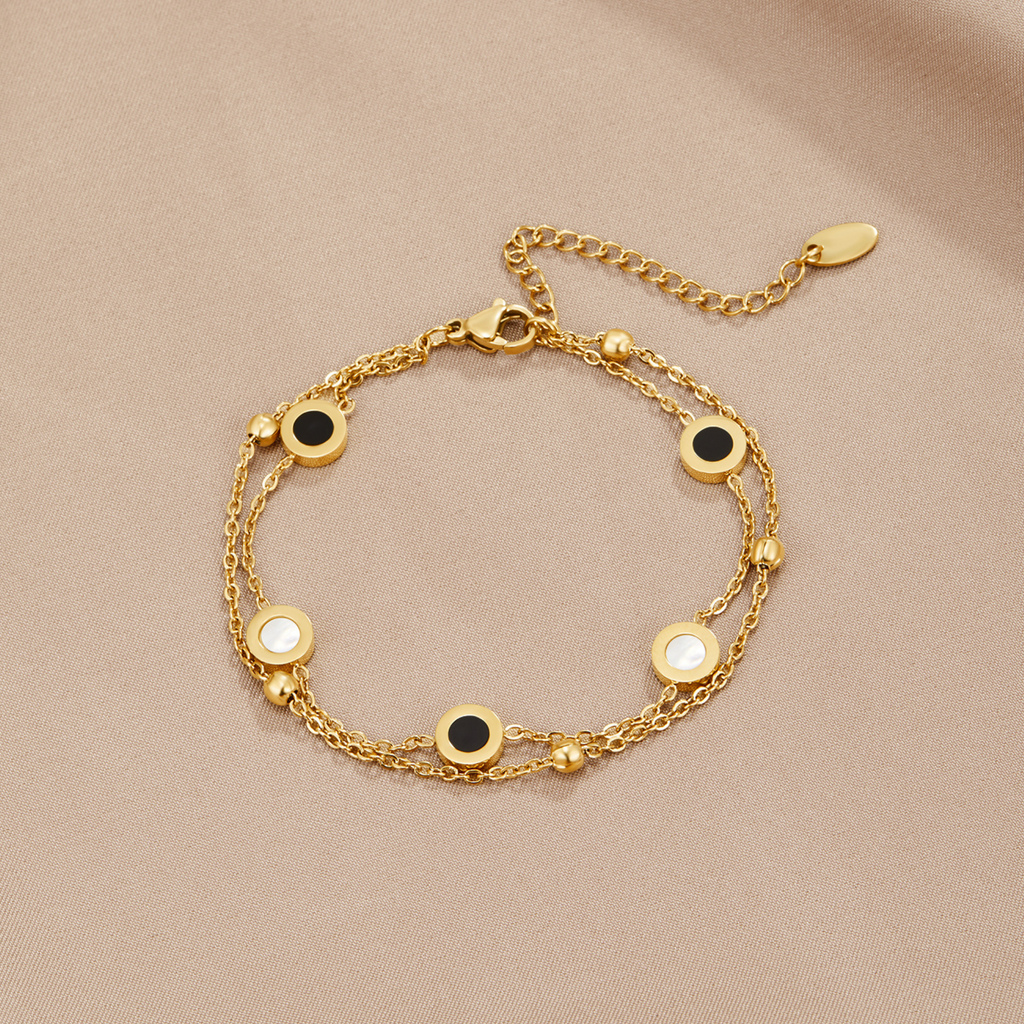 Onyx & White Stone Bracelet-Westeryn