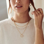 Open Circle Three Row Necklace | Gold-Westeryn