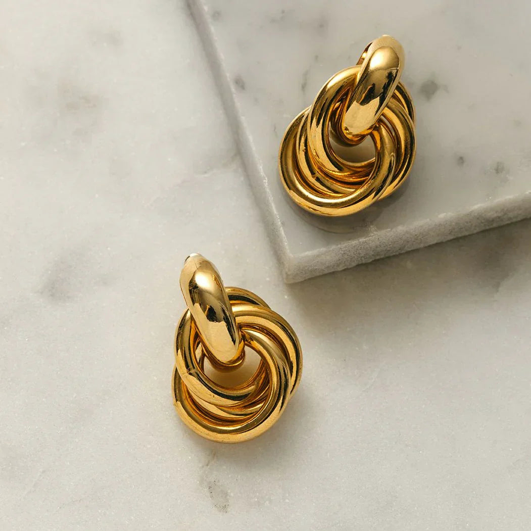Statement Interlocking Earrings | Gold-Westeryn