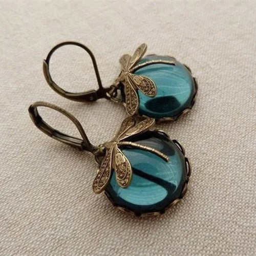 Antique Gold Dragonfly Earrings-Westeryn