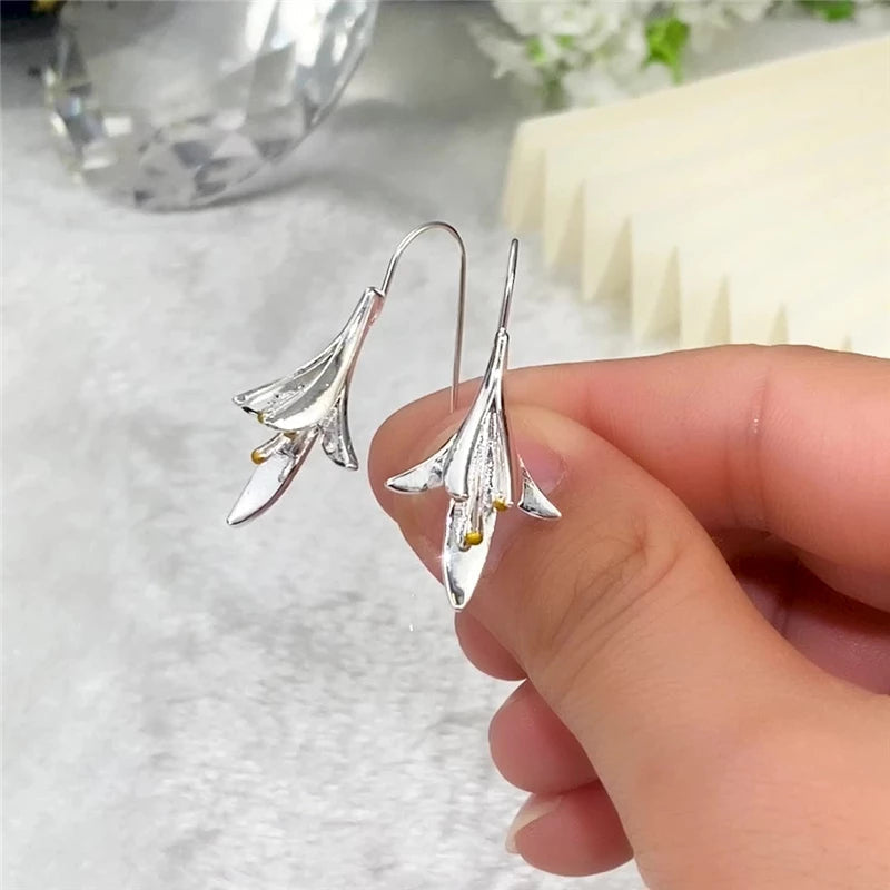Blossom - Silver Flower Earrings-Westeryn