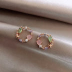 Crystal Floral Earrings in Rose Gold-Westeryn