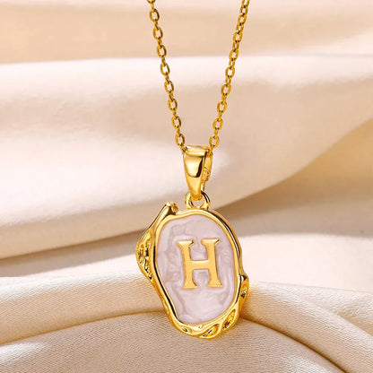 Silver Ocean Necklace with Initials at the Bottom of the Sea