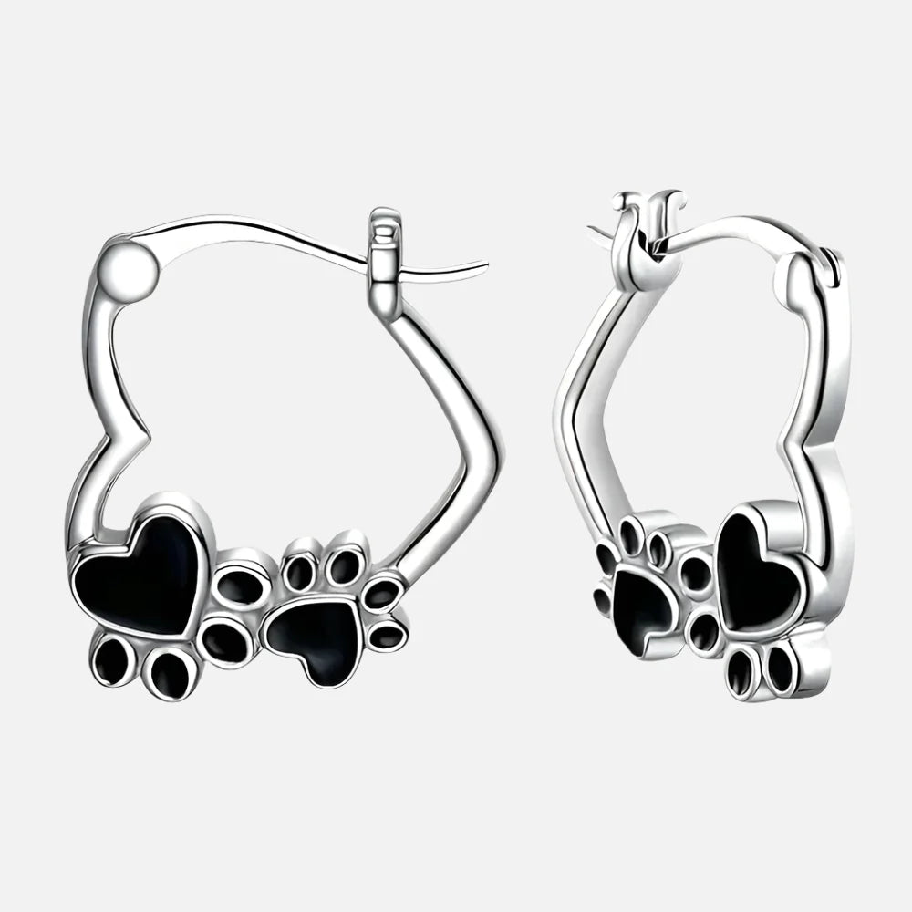 Midnight Paw Huggie Earrings-Westeryn