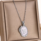 Silver Ocean Necklace with Initials at the Bottom of the Sea-Westeryn