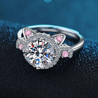 MINA – Adjustable Cat Ear Ring in Silver