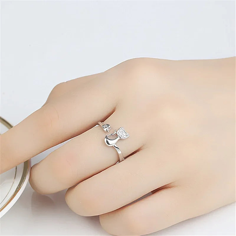 Whimsical Cat Open Ring