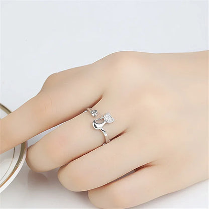 Whimsical Cat Open Ring