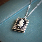 Whimsical Cat Book Pendant Necklace-Westeryn