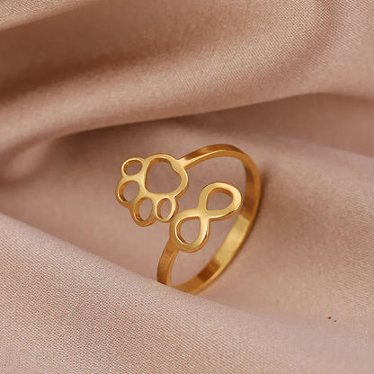 AYLA – Elegant Adjustable Infinity Paw Ring Made of High-Quality Stainless Steel