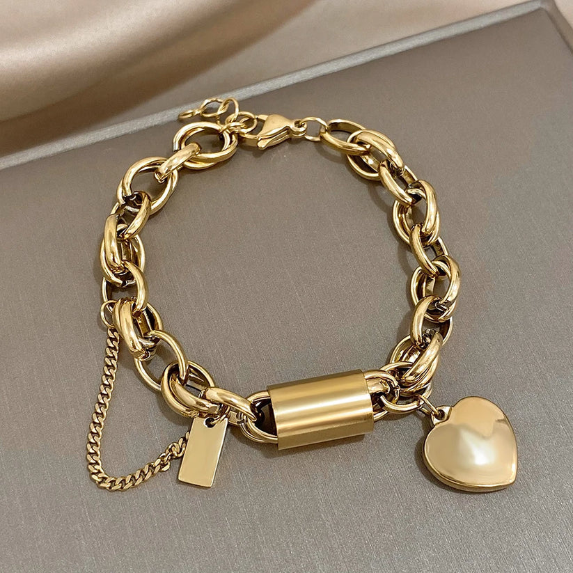 Heartened Chunky Bracelet | Gold-Westeryn