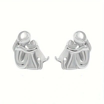 NURI – Elegant Bicolor Hugging Stud Earrings in Silver & Gold for a Stylish Look