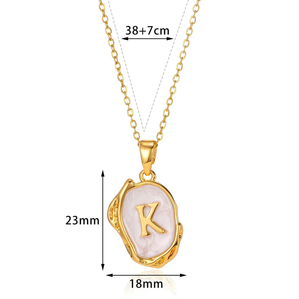 Silver Ocean Necklace with Initials at the Bottom of the Sea