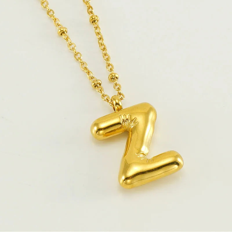 Special Initials Necklace in Silver with Balloon Bubbles