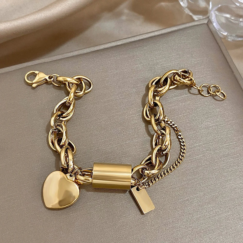 Heartened Chunky Bracelet | Gold-Westeryn