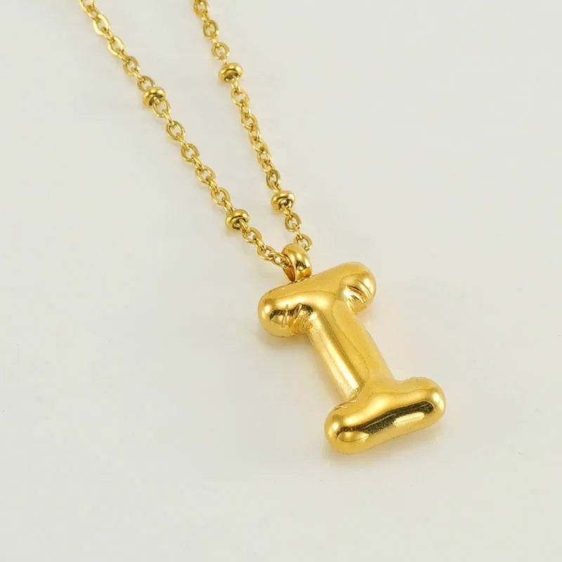 Special Initials Necklace in Silver with Balloon Bubbles