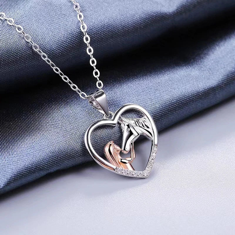 Equestrian Elegance Heart Necklace-Westeryn